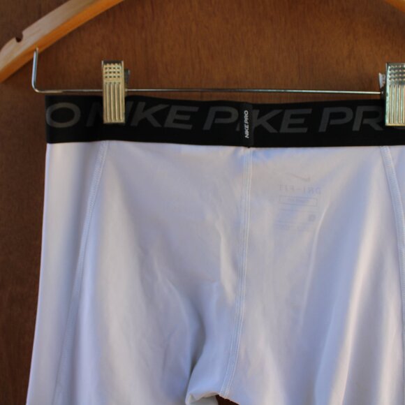Nike Pro Dri-FIT Compression Tights Boys Large White Athletic Leggings - Picture 6 of 6